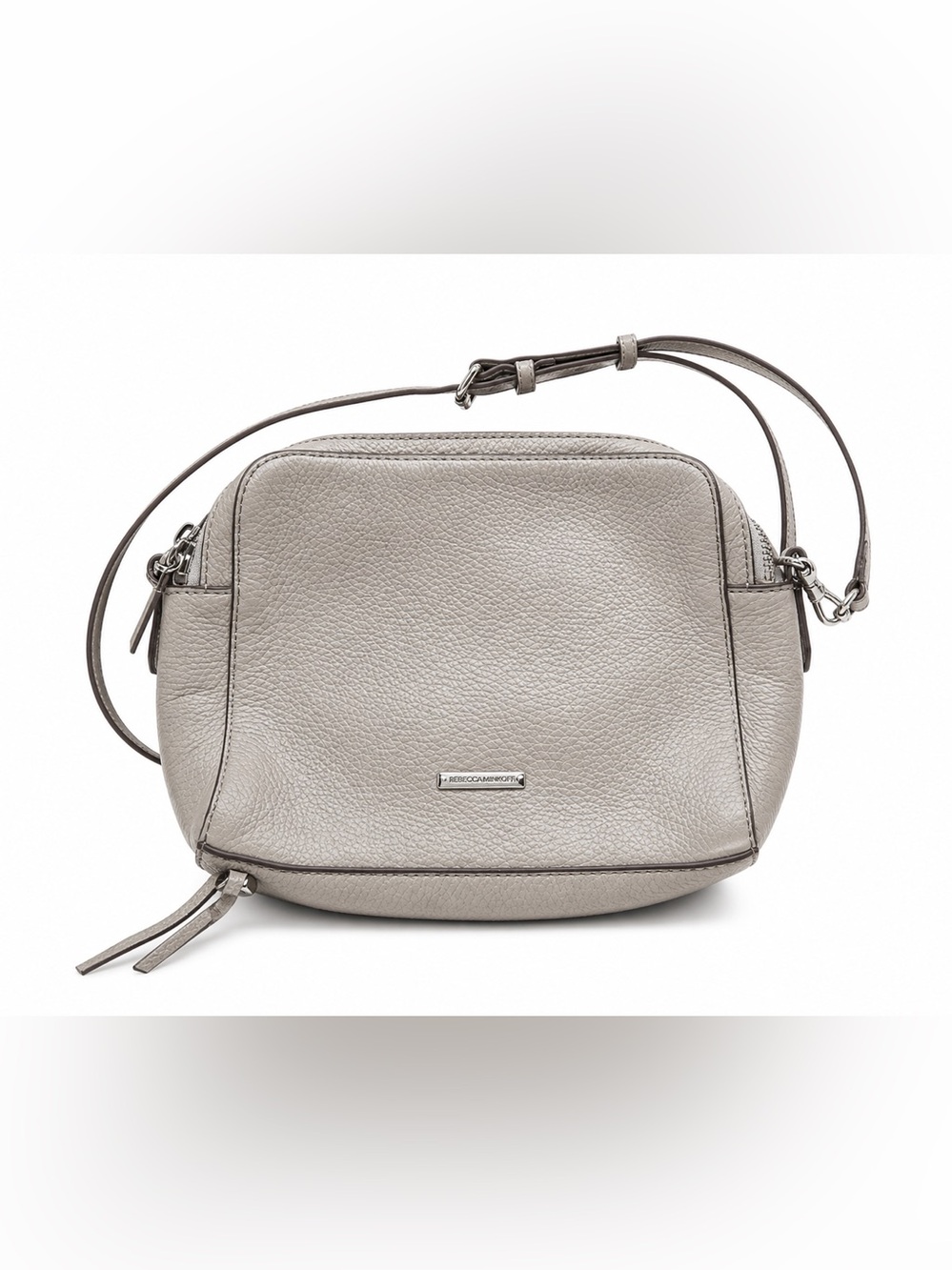 Rebecca Minkoff Pebbled Light Gray Leather Crossbody
